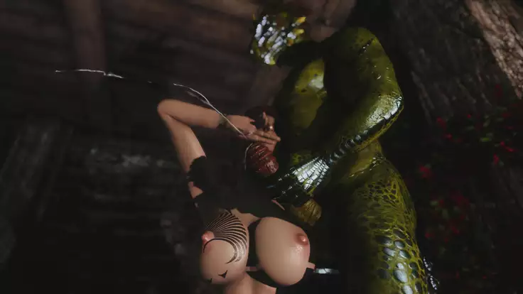 Skyrim Dragon-Whore and Argonian