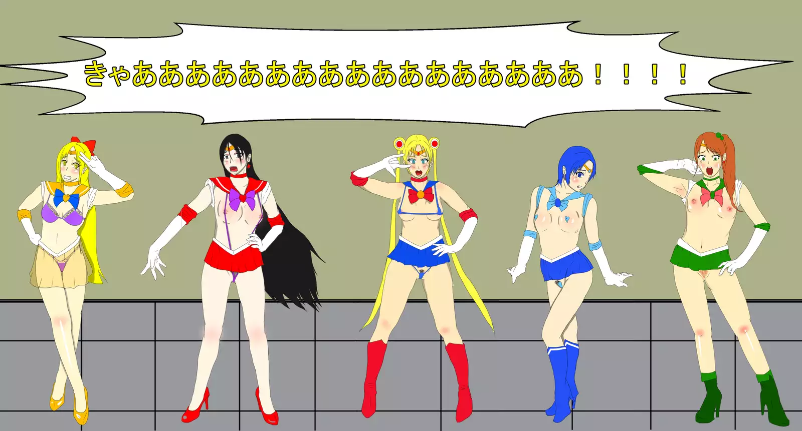 Kusuguri Rape Shokeinin vs Sailor Senshi