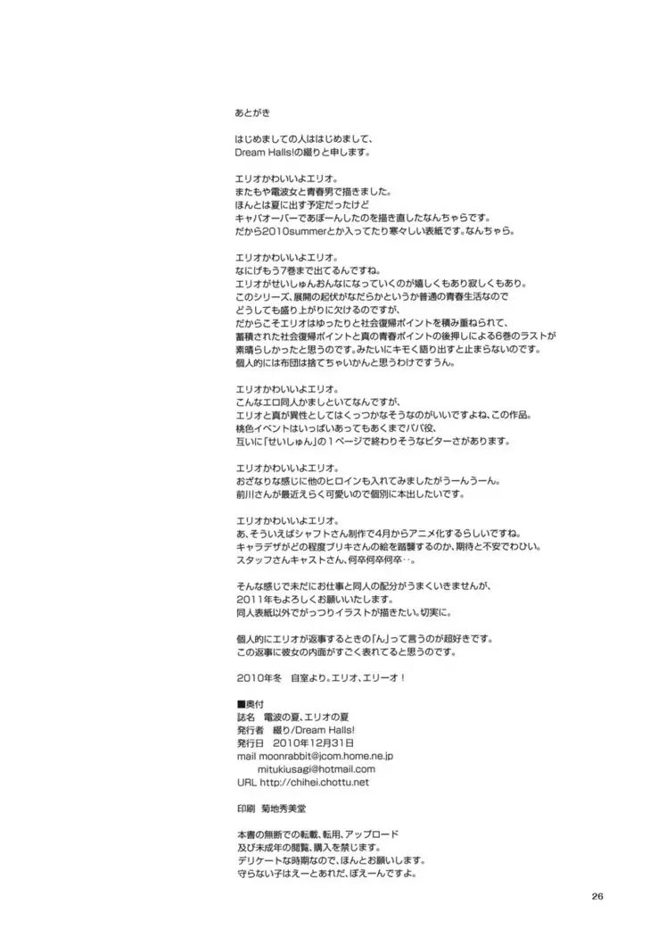 電波の夏、エリオの夏