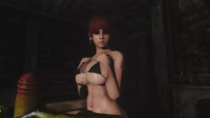 Skyrim Dragon-Whore and Argonian