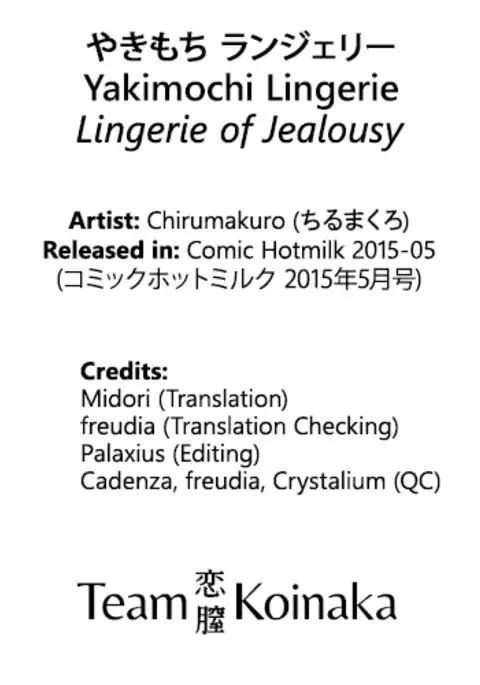 Lingerie of Jealousy