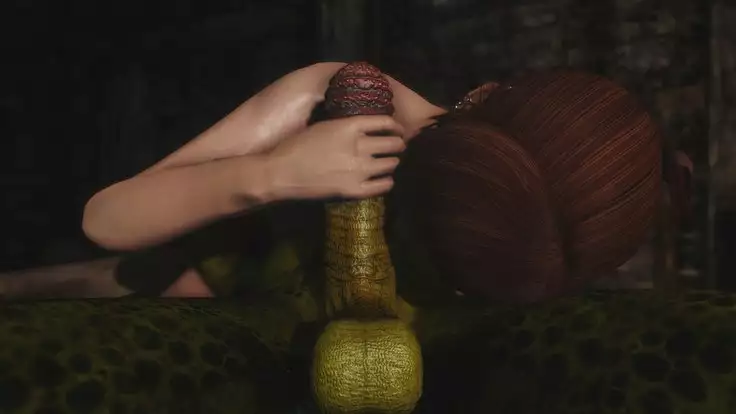 Skyrim Dragon-Whore and Argonian