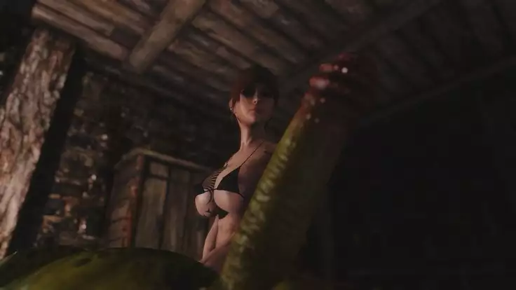 Skyrim Dragon-Whore and Argonian